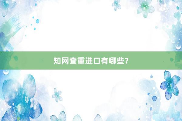 知网查重进口有哪些？